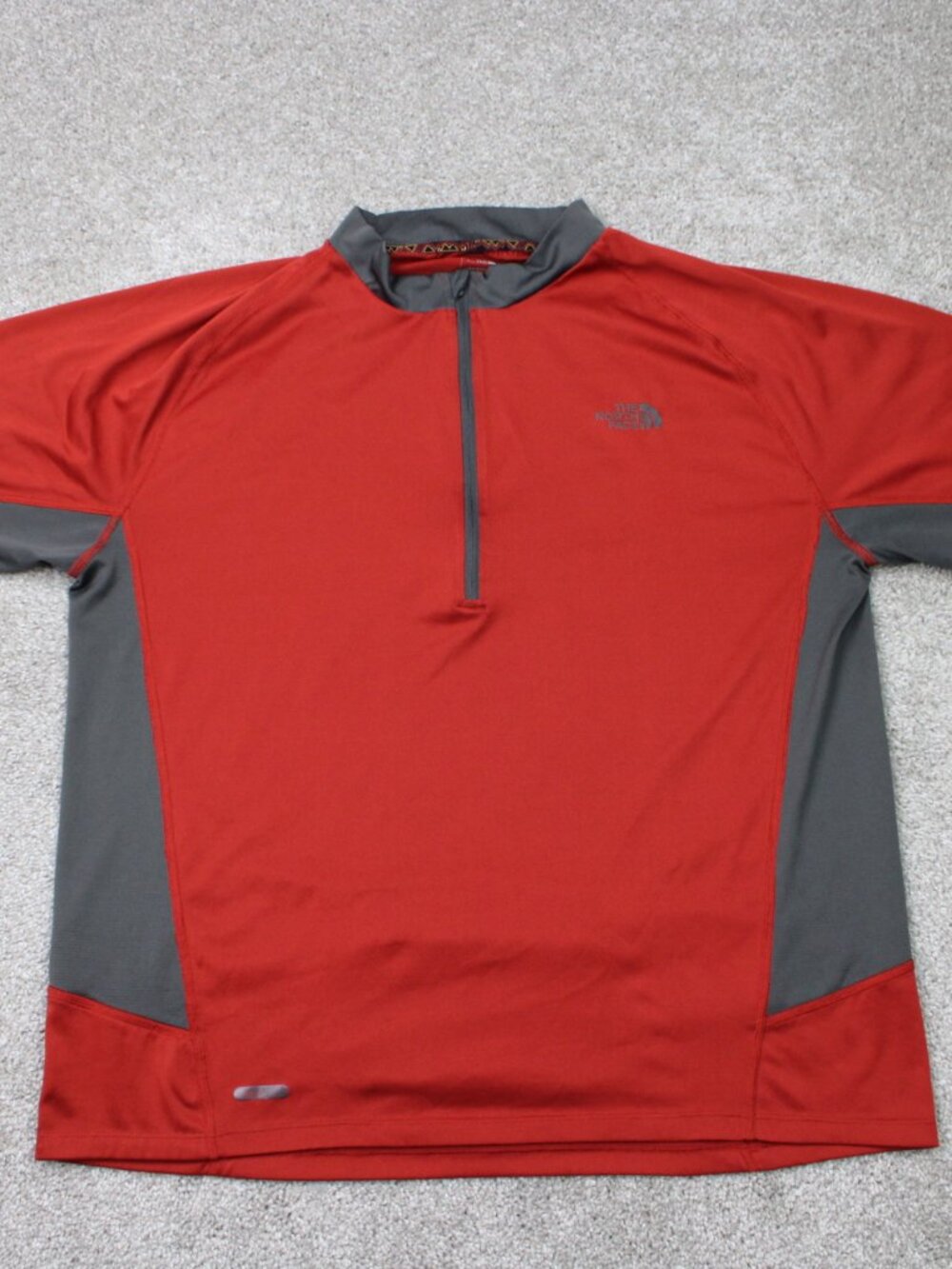 The North Face Cycling Jersey Mens Large Red LWH Long Way Home MTB 1/2-Zip Bike